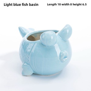 Pot Sukulen Mini Bentuk Cangkang Paus Kartun Lucu Tema Laut, Berlapis Glasir, untuk Kaktus Grosir - Product Image 2
