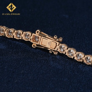 ZUANFA JEWELRY 4mm Round Brilliant Cut Lab Grown Diamond Tennis Bracelet Gold Plated Jewelry Luxury 925 Bracelet - Product Image 6