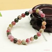 Bracelets en tourmaline naturelle en gros Aiyu, cristaux brésiliens colorés, pierres précieuses multicolores, usine de bijoux