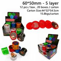 Broyeur à herbes et tabac 60mm 5 pièces, personnalisé, pour accessoires de fumage
