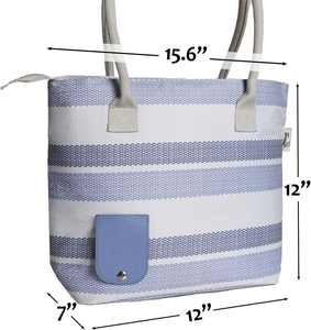Bolso de Playa para Llevar Vino con Compartimento Oculto, Bolso de Poliéster para Amantes del Vino - Product Image 5