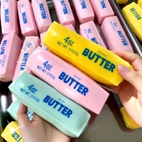 60 Designs ASMR Squishy Anti-stress en argile, effet craquant, jaune, rose, noir, au beurre salé, en forme de bâton de beurre rempli