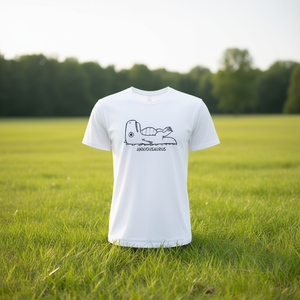 T-shirt Anxiousaurus bianca con scollo rotondo e grafica, unisex, taglia adulta S M L XL XXL - Product Image 3