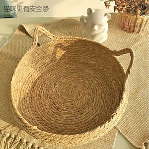 Nouveau Style Animal Lounge, portable petite maison de <span class=keywords><strong>panier</strong></span> de paille tissée moderne bon marché pour animaux de compagnie pour chats et chiots - Product Image 3