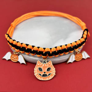 Transfronterizo para <span class=keywords><strong>Amazon</strong></span>, Collar para mascotas de Halloween, Collar de cuello de perro pequeño tejido a mano, cintas originales, decoraciones, colgante de gato, correa para perro - Product Image 6