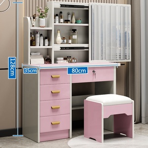 Rosegia Coiffeuse Moderne pour Femmes à Prix Abordable avec 4 Tiroirs, LED, Miroir Réglable, Meuble de Chambre Blanc pour Hôtel - Product Image 6