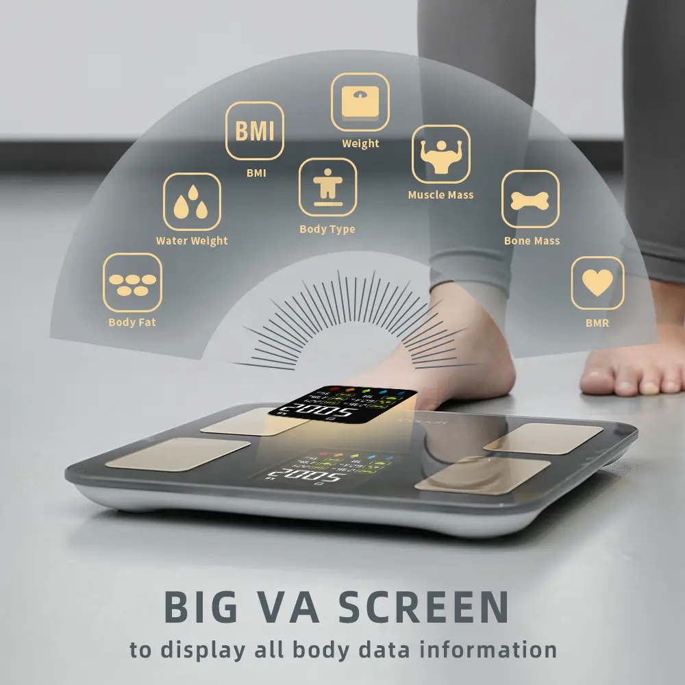 משקל בית הדיגיטלי גוף שומן Bmi מנתח ביתי אדם חכם בקנה מידה עם גוף שומן משקל ניתוח