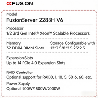 Servidor en Rack de Clase Empresarial FusionServer Pro 2288H V6 2U, Procesador Intel Xeon de 2.4GHz, 2 Sockets, Memoria DDR4, Soporte RAID 2.5/3.5