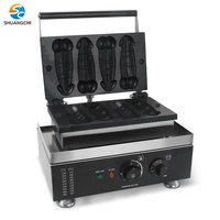 Gaufrier belge électrique professionnel en acier inoxydable antiadhésif avec thermostat réglable