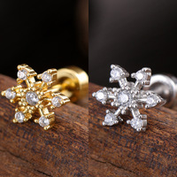 Vente en gros de clous d'oreille micro-pavés en zircon multi-designs, bijoux anti-allergie en acier inoxydable à tige fine pour hélix et lobe