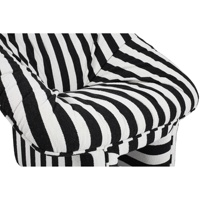 Fauteuil d'appoint moderne et élégant haut de gamme, tissu rayé noir et blanc, chaises longues pour salon