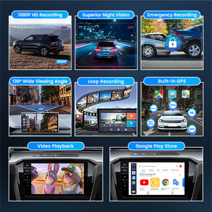 Carlinkキット4G 64GB Android 13 4 In1フルAndroidシステムCarplay TVボックスワイヤレスCarplay自動1080pドングルDVRダッシュカムレコーダー