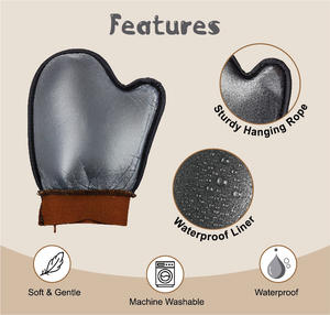 Gant de pouce en microfibre lavable double face pour les soins de la peau imperméable et velouté pour les femmes, gant de bronzage en douceur avec LOGO personnalisé, vente en gros - Product Image 4