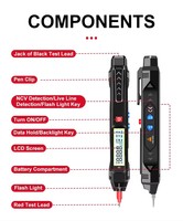 Facile à transporter Facile à utiliser Auto-gamme 6000 comptes Style stylo multimètre numérique Multi testeur NCV testeur de tension stylo