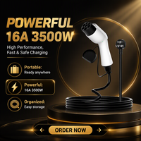Chargeur EV portable, câble de charge GBT 16A 3500W, pistolet de charge sans mise à la terre pour véhicules à énergie nouvelle
