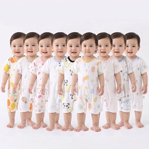 Kaus anak laki-laki balita atasan katun Onesie bagian tipis musim panas baju monyet bayi baru lahir pakaian merangkak Anyang baju bayi - Product Image 1
