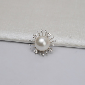Collar con Colgante de Plata S925 con Base Estilo Estrella para Mujer, Accesorio DIY Personalizado, Cadena Clavícula 10-13, Colgantes de Perlas y Dijes - Product Image 3