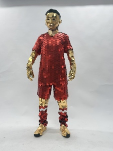 FUNTOYS, el Nuevo y Popular Disfraz de Espejo Plateado con Diseño de Balón de Fútbol para <span class=keywords><strong>Mujer</strong></span>, Ideal para Fiestas y Actuaciones - Product Image 4