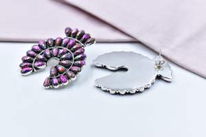 Boucles d'oreilles en argent sterling et turquoise Dahlia rose, boucles d'oreilles en argent pour femmes, bijoux en pierres précieuses, cadeau - Product Image 2