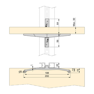 Kit de supports d'étagères en bois texturé noir EMUCA EMU7022454, incluant rail de suspension pour modules, pour étagères de garage, configuration zéro - Product Image 3