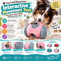 Jouet Puzzle Interactif pour Chien à 2 Niveaux Réglables, Distributeur Lent de Friandises, Jouet d'Enrichissement Roulant en ABS de Qualité Alimentaire pour Petits Animaux