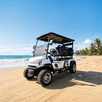 Voiturettes de golf modernes bleues Skywork Beachside Dune Path Patrol, 4 places, avec faisceau de câblage étanche et batterie au lithium