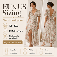 Robe en viscose à imprimé floral personnalisé pour le marché UE/US, échantillon de qualité AQL 1.25, livraison en 3-7 jours, MOQ 50, robes mi-longues haut de gamme, OEM