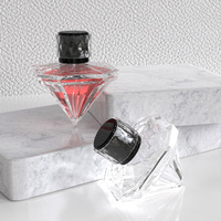 Flacon de parfum en verre de 70 ml de haute qualité, design pierres précieuses, forme diamant en cristal, flacon de parfum vide de luxe en verre
