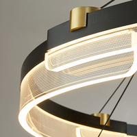 Lustre LED minimaliste moderne, luminaire suspendu en forme d'anneau pour salon, chambre à coucher, îlot de cuisine, lampe suspendue en acrylique circulaire