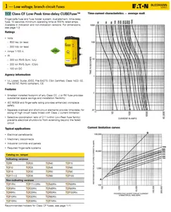 TCF Class CF Low-Peak time-delay CUBEIndicador de portafusibles múltiples polos de montaje frontal Extractor de cubierta frontal muerto EATON Bussmann