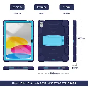 Perfect Protection Design Thick Silicone Tablet Case For IPad 10.9 Inch 10th 2022 Foldable Stand Shockproof Rugged Covers