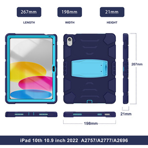 Design de protection parfait étui en silicone épais pour tablette <span class=keywords><strong>iPad</strong></span> 10.9 pouces 10e 2022 support pliable housses antichocs et robustes - Product Image 5