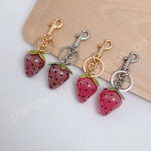 High Quality Luxury Creative Fruit Series Cute Car Strawberry <b>Bag</b> Pendant Female Key Ring Ring Strawberry Keychain - Product Image 5