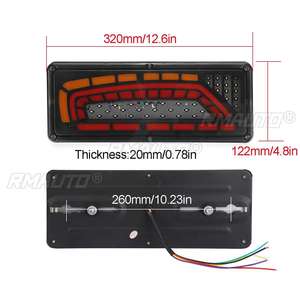 2PCS 24V Feux arrière dynamiques à défilement de couleur, clignotants, feux de freinage et feux de recul pour voiture, remorque, camion, poids lourd 33x14CM - Product Image 6