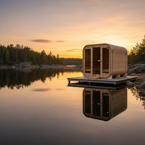 Sauna électrique extérieur en forme de <span class=keywords><strong>cube</strong></span> pour villa, 6 kW, en bois massif, système étanche, capacité personnalisable, bois électrique - Product Image 2
