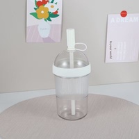 Gobelet à eau, à thé au lait, à café, pour enfants, avec paille, grande capacité, pour matcha et café glacé, réutilisable au quotidien