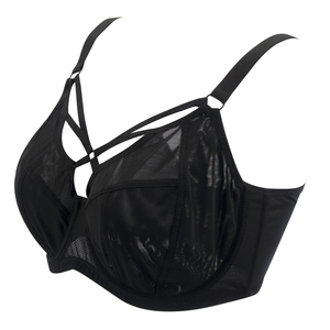 Phụ nữ thân mật DDD của phụ nữ lưới áo ngực Max hỗ trợ vẻ đẹp Ribbon 34g Áo ngực Strappy tập thể dục có thể điều chỉnh áo ngực cộng với kích thước giữ gìn - Product Image 2