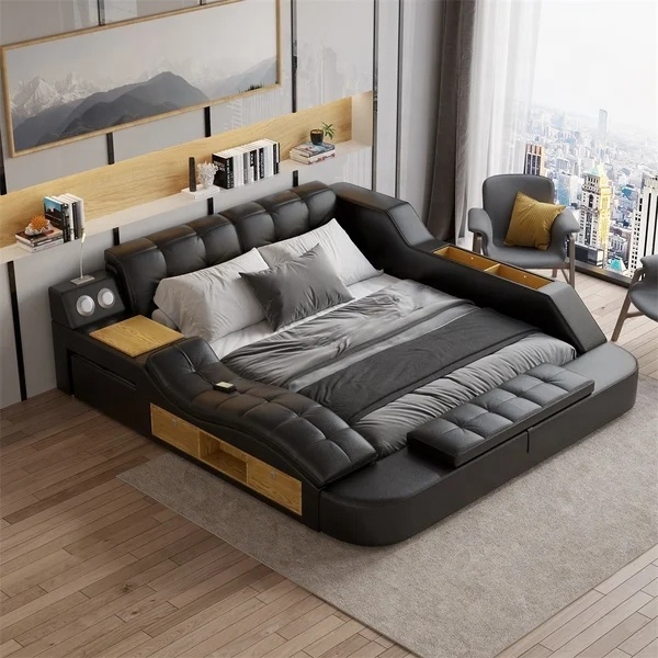 Nova Modern Smart Living Room Multi-functional Massage Big Tatami Leather Bed