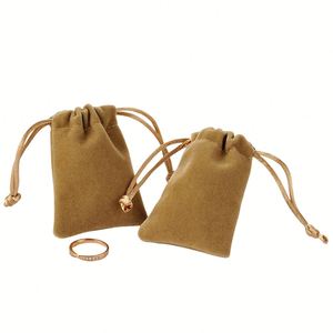 PackSecret Custom Logo Printed Green Long Velvet Pouch <b>Personalised</b> Suede Drawstring Rope <b>Bag</b> for Jewelry Watches for <b>Gifts</b> - Product Image 3