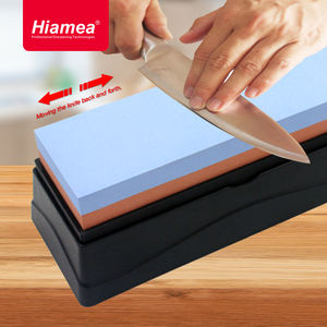 Piedra de afilar de corindón blanco de doble cara Hiamea # 400/ # Kit de Afilado Manual de Cuchillos Ecológico Rojo y Azul, Grano 1000, Modelo H1160-2 - Product Image 4