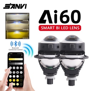 Faros Delanteros con Lente de Proyector Bi-LED Profesionales AI60 de 3 Pulgadas, 60w, 13000lm, 6000k, 4300k, 3000k, Alta Calidad, con Control de Colores por Aplicación - Product Image 1