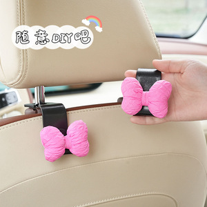 Crochet de dossier de siège auto avec nœud en ABS, style dessin animé, multifonctionnel, décoration intérieure de voiture - Product Image 3