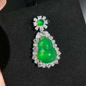 Collar de Plata de Ley S925 con Serpiente Espíritu Verde, Diseño Exquisito del Zodiaco Chino, Colgantes y Dijes de Diamantes Únicos - Product Image 1