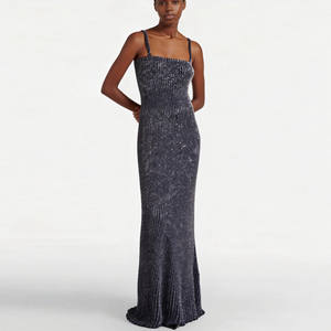 Robe moulante à paillettes pour femmes |   Robe à bretelles spaghetti cintrée à la taille pour les fêtes, les bals de promo et les occasions spéciales - Product Image 1