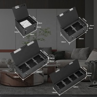 Boîtier de prise de sol encastré industriel ZDR130AB, finition mate noire, revêtement poudré, en cuivre SUS, 10A, 2 prises EU/UK/US, CAT6, USB-C, électrique