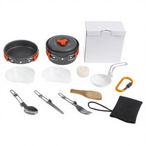 Juego de utensilios de cocina portátiles para acampar Guanglu, olla antiadherente para cocinar al aire libre de 1-2L con tapa, color naranja - Product Image 5