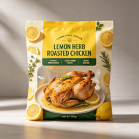 Sachet Doypack laminé imprimé OEM de qualité alimentaire avec fermeture à glissière pour poulet rôti entier et poulet chaud de rôtisserie