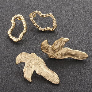 Hoop <b>Earrings</b> <b>Wings</b> Shape Gold Tone Irregular Design Fashion Jewelry - Product Image 1