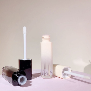 Botella de vidrio degradado negro de forma cóncava de 4ml, brillo de labios, tubo vacío recargable, embalaje Individual, Color de labios negro - Product Image 4