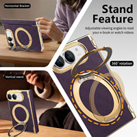 Étui de téléphone en cuir PU plaqué or double couche Minibook, compatible avec iPhone Duo Fold et iPhone Ultra Foldable
